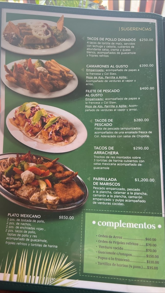 Restaurante Palmeras Cozumel Menu - Image 1